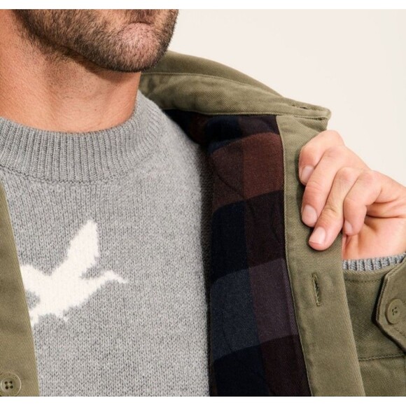 Woolrich x Target Men's Medium Twill Shacket Jacket Olive Green Button Down NWT - Picture 5 of 6